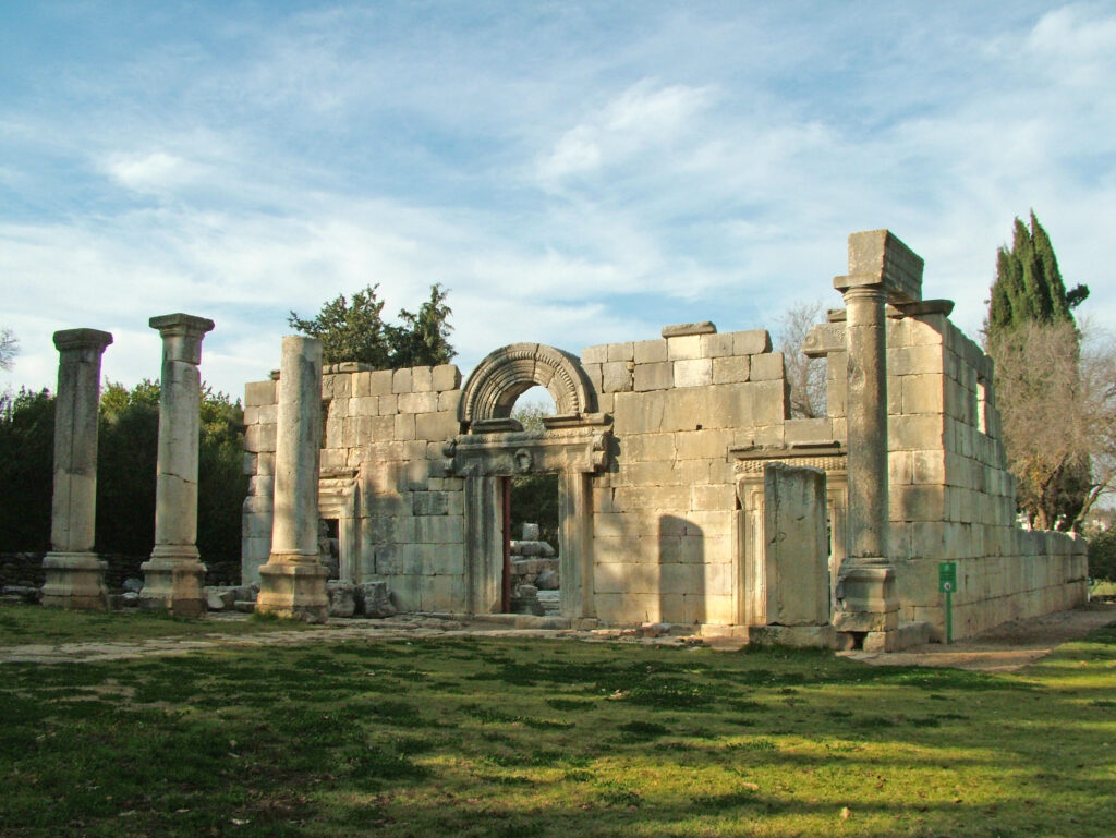 Ancient stone ruins with columns and archways, a historic Jewish heritage site often visited during glatt kosher cruise and luxury kosher cruises.